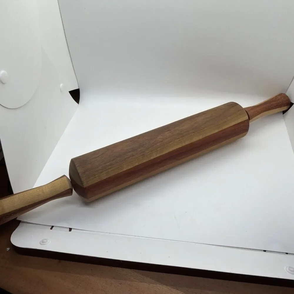 Handcrafted Segmented Hardwood Rolling Pin – Multi-Wood
